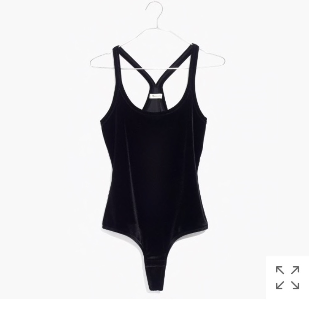 Madewell velvet bodysuit XS